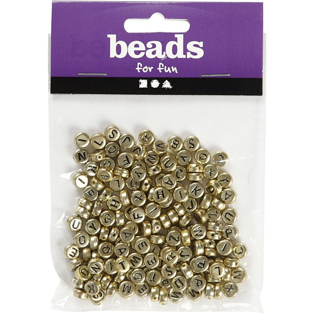 Creativ Company Acrylperlen, rund – Gold – Ø 7 mm, Loch 1,2 mm – 200 Stk.