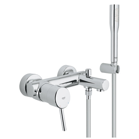 GROHE Concetto Badebatterie – Einhebelmischer, Messing, Wandmontiert, Chrom