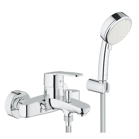 GROHE Eurostyle Cosmopolitan Badewannenbatterie – Einhebelmischer, Messing/Chrom, Wandmontiert, mit Handbrause