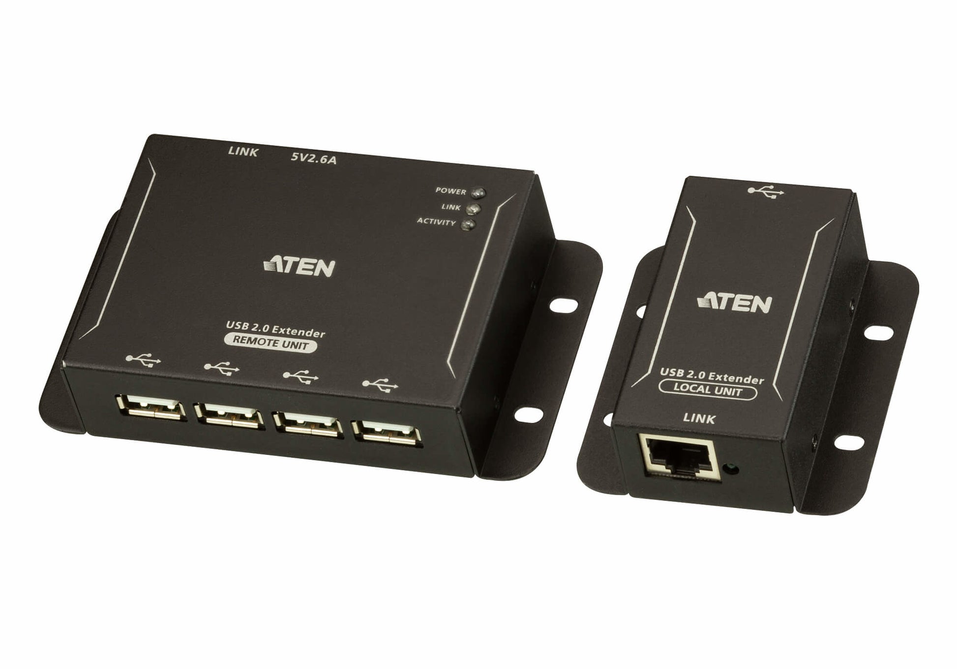 ATEN UCE3250 USB-Verlängerung USB-A zu USB-A – 4× USB 2.0 (480 Mbit/s), bis 50 m, Netzteil – Schwarz