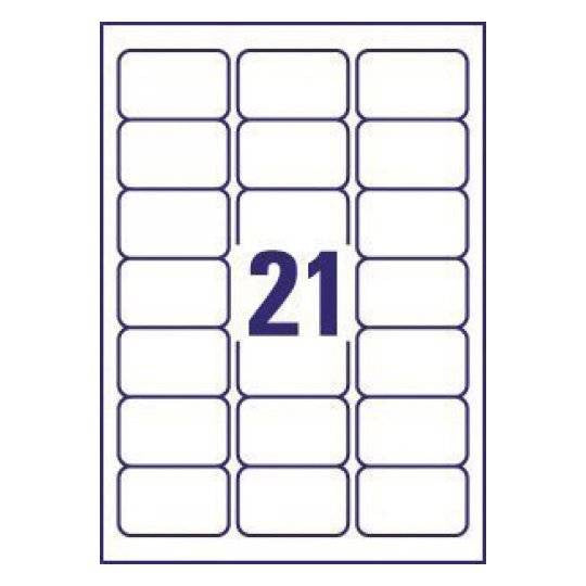 Avery Adress-Etiketten, 64 mm × 38 mm, weiss, Papier, permanent, 25 Blatt (525 Etiketten)