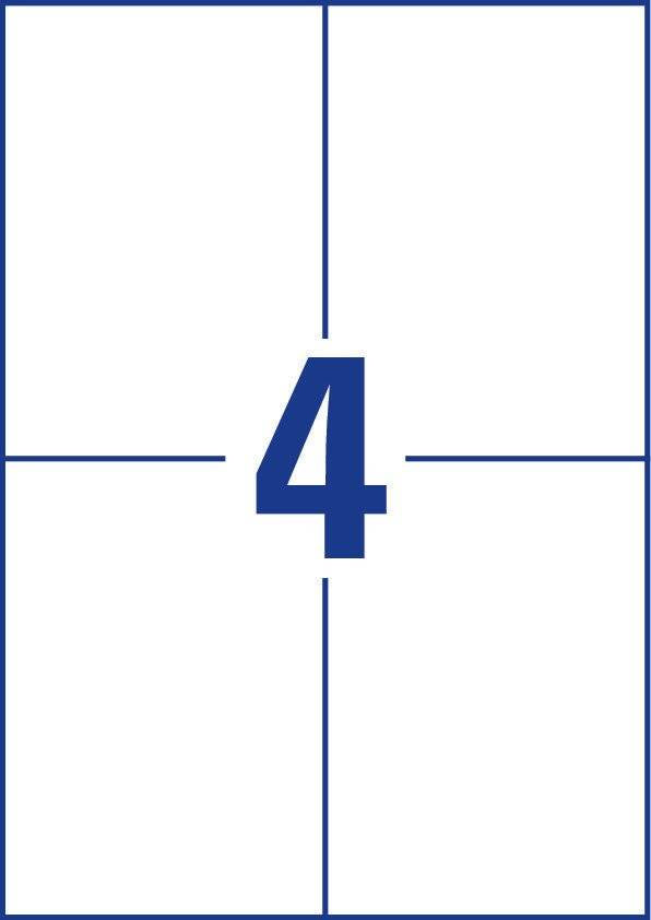 Avery Etiketten, 105 mm × 148 mm, weiss, Papier, permanent, 220 Blatt (880 Etiketten)