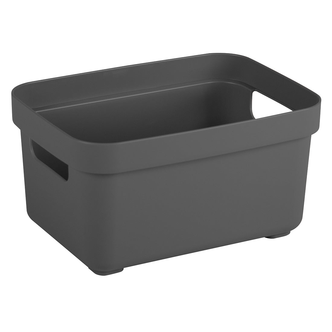 Sigma home Aufbewahrungsbox 2,5 L (ohne Deckel) – Kunststoff – Anthrazit – stapelbar, mit Griff