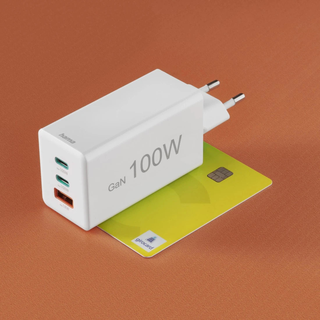 Hama Netzteil – 100 W, 2× USB-C + 1× USB-A, PD, QC 2.0/3.0, GaN – für Laptops, Smartphones, Tablets