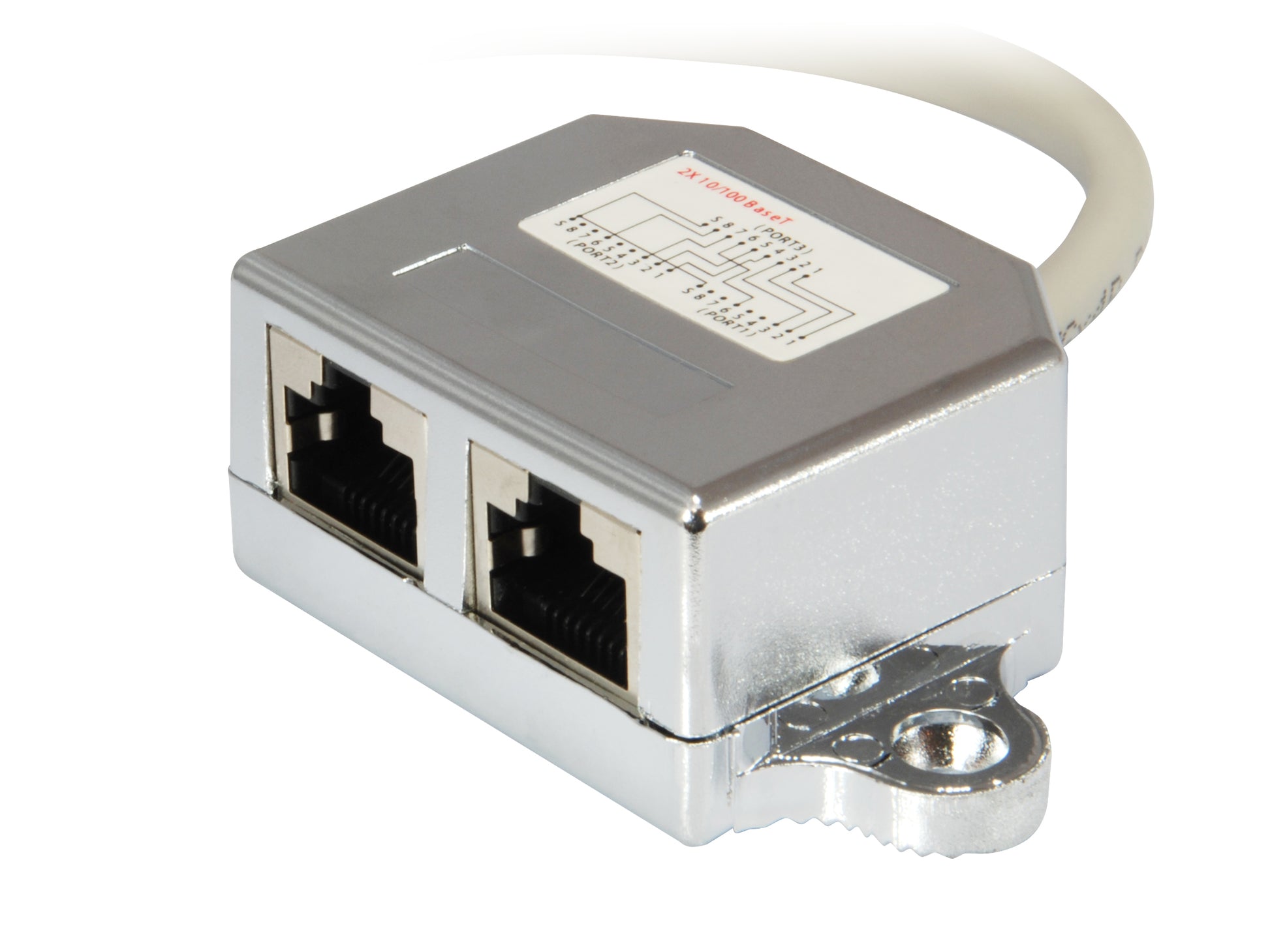 Equip Anschlussverdoppler RJ-45 – Cat5e STP, 100 Mbit/s, 2× RJ-45 (Stecker → 2× Buchse), 0,15 m, Silber