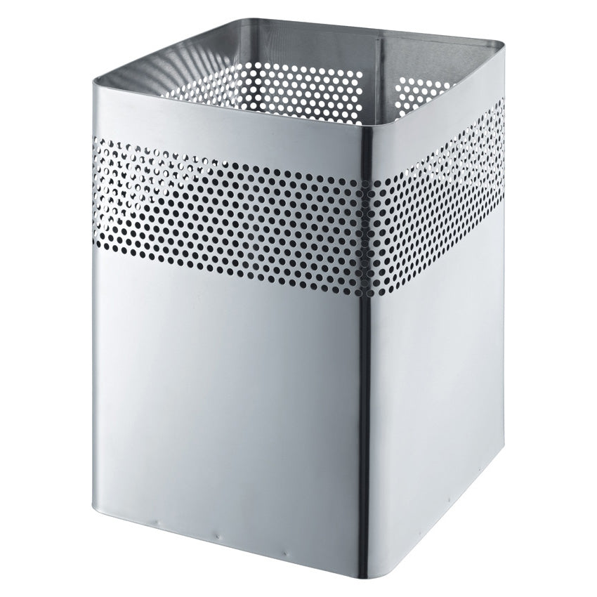 Helit Papierkorb the dot – 18 l – Edelstahl – Ø 240 × H 325 mm, Gummibodenring
