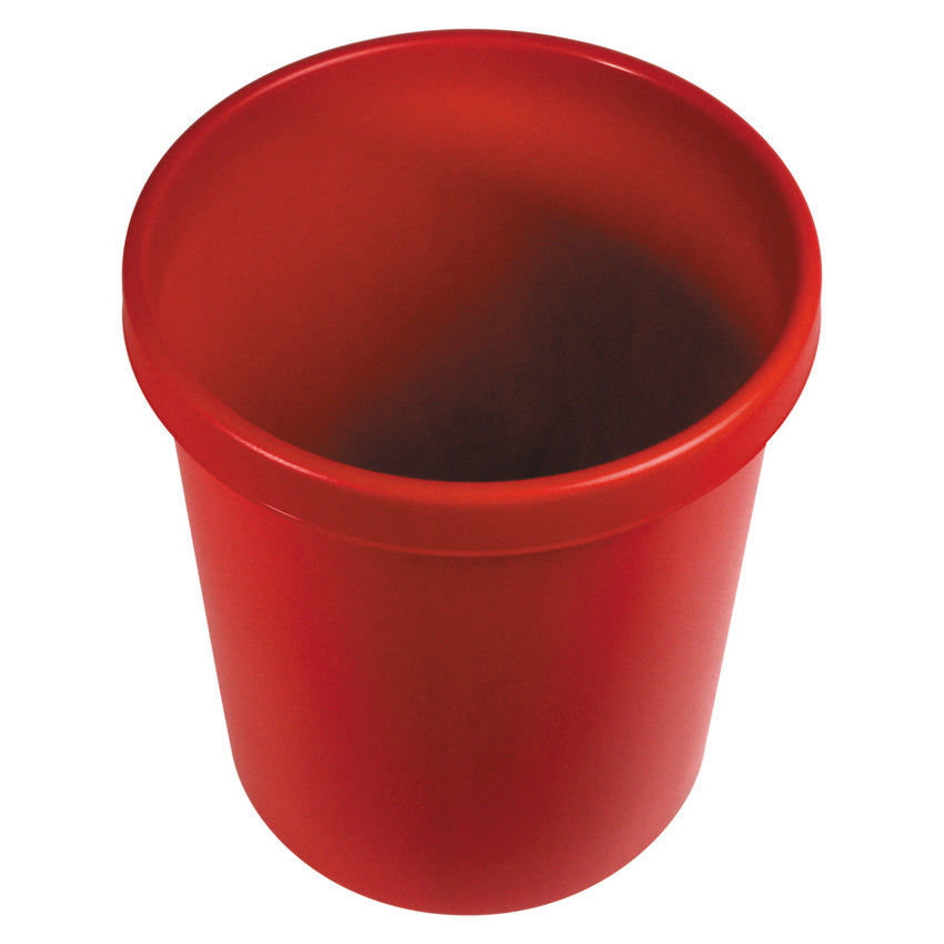 Helit Papierkorb the german – 30 l – Kunststoff, rot – Ø 350 × H 410 mm
