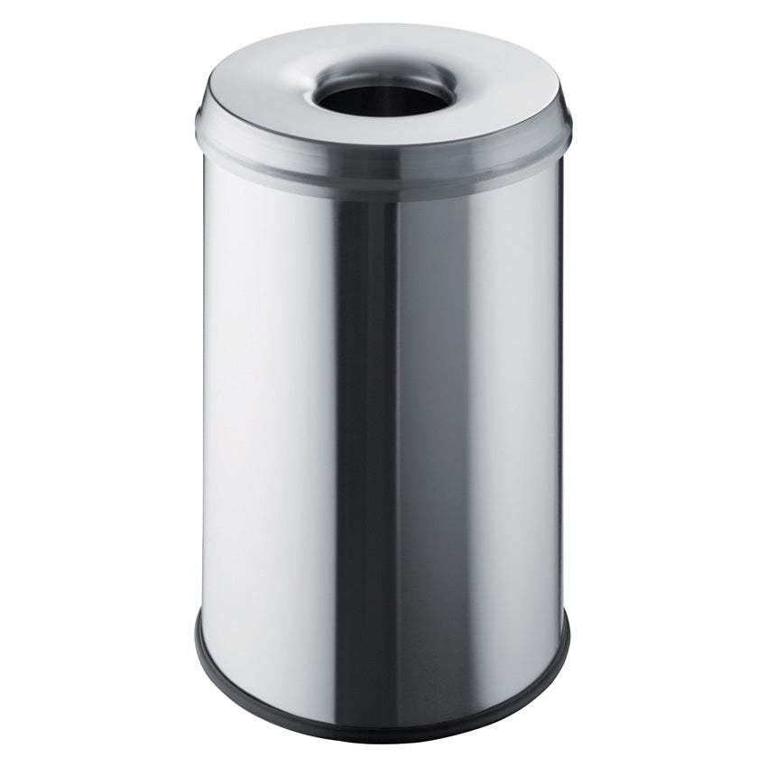 Helit Sicherheitspapierkorb – 30 l – Stahl – Selbstlöschender Kopf, TÜV/GS Zertifiziert – Ø 319 × H 503 mm