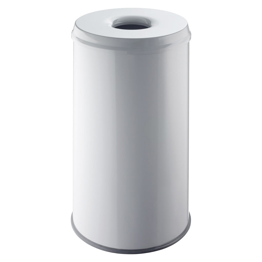Helit Sicherheitspapierkorb The Guardian – 50 l – Edelstahl – Löschkopf, selbstlöschend – Ø 363 × H 630 mm
