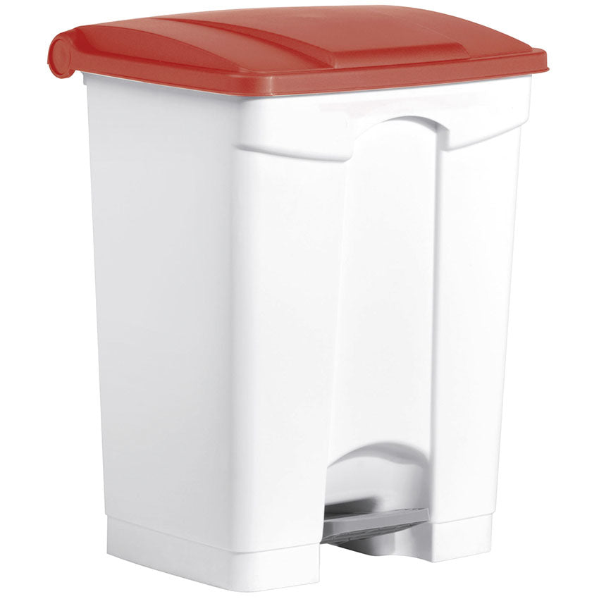 Helit Abfallcontainer – 45 l – mit Deckel – Kunststoff, Weiss – B × H × T 410 × 600 × 400 mm