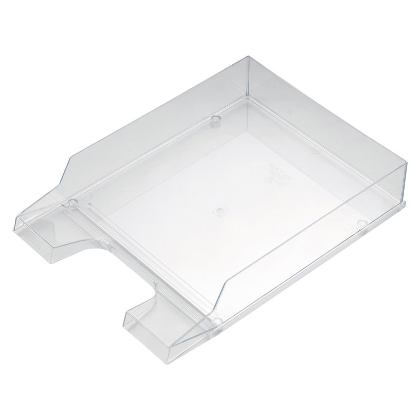 Helit Briefkorb – mit Beschriftungsfeld, hochglänzend, transparent, B 245 × H 67 × T 350 mm