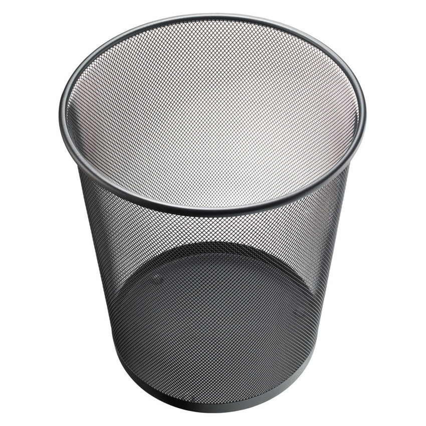 Helit Papierkorb the Circle Network Mesh – 15 l – Stahl, Schwarz – Ø 267 × H 280 mm – recyclingfähig