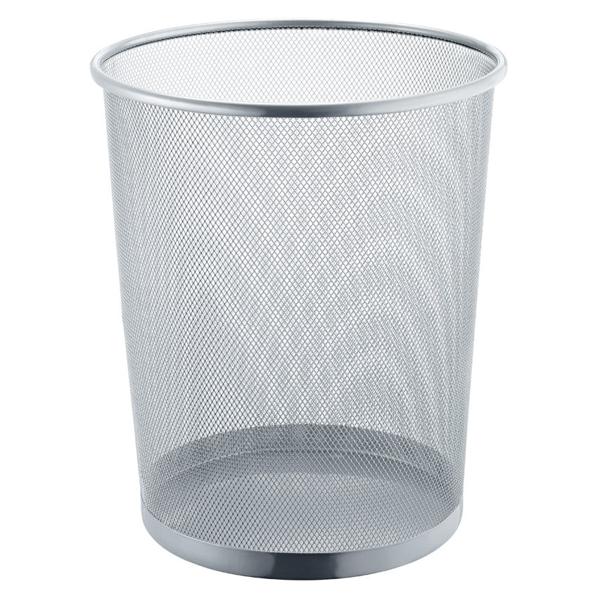 Helit Papierkorb The Circle Network Mesh – 15 l – Stahl, Silber – Ø 267 × H 280 mm