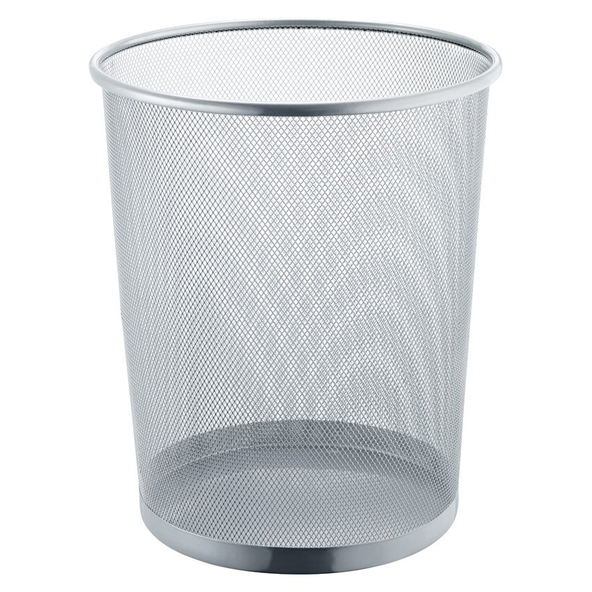 Helit Papierkorb the Circle Network Mesh – 23 l – Stahl, Silber – Ø 295 × H 350 mm