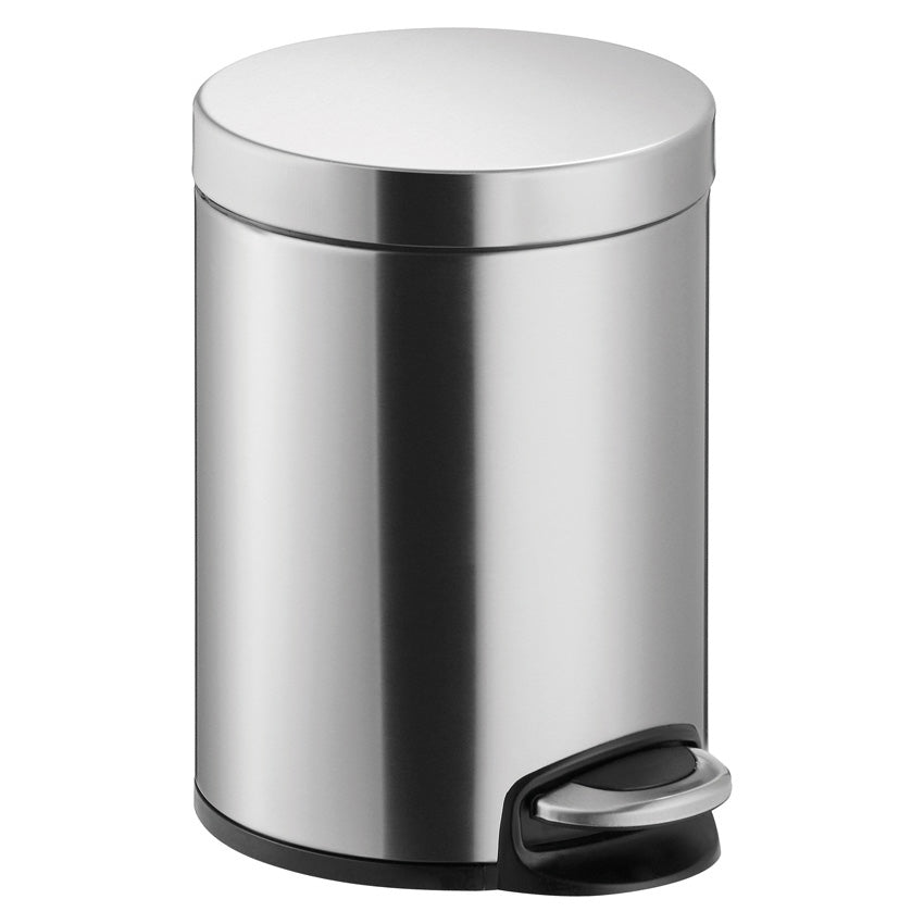 Helit Abfallcontainer – 20 l – mit Deckel – Edelstahl – Ø 293 × H 455 mm