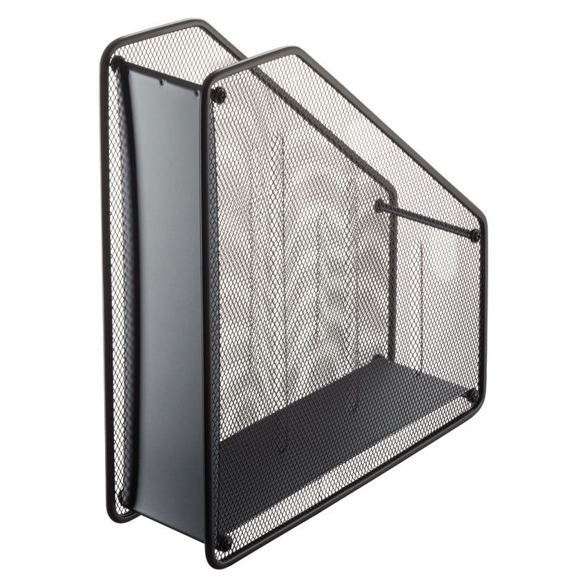 Helit Stehsammler – Stahl, ohne Beschriftungsfeld, schwarz, 80×290×315 mm