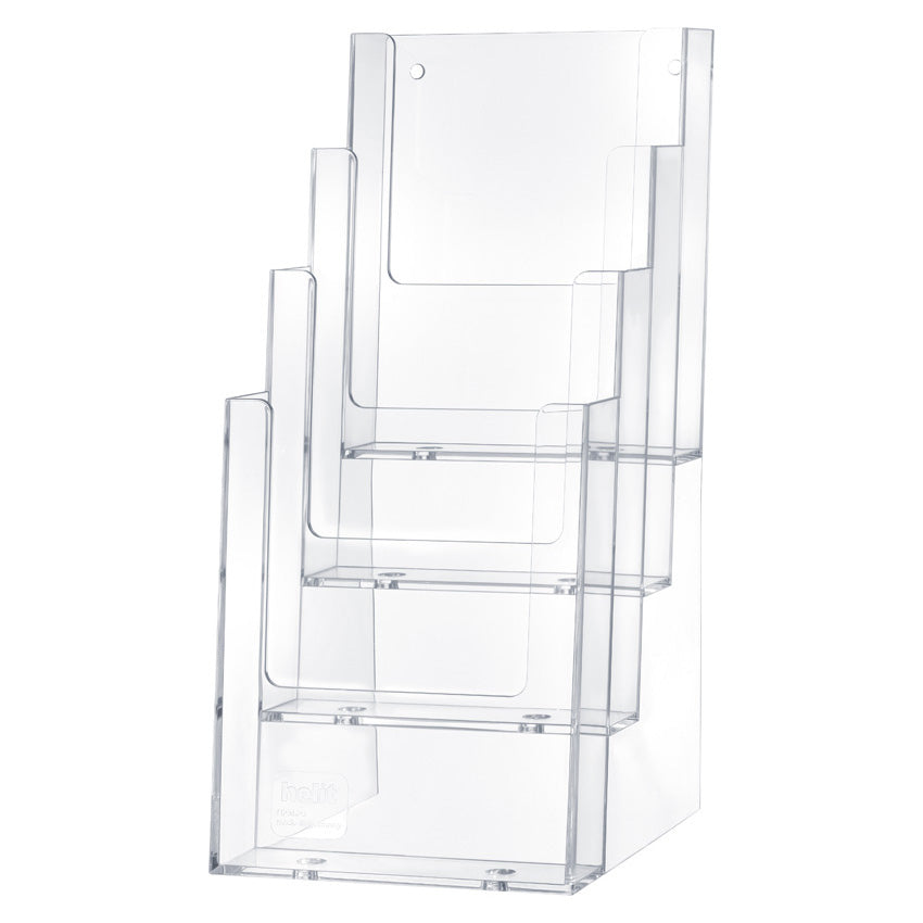 Helit Tischprospekthalter – Kunststoff, transparent, 117 × 257 mm – für A6