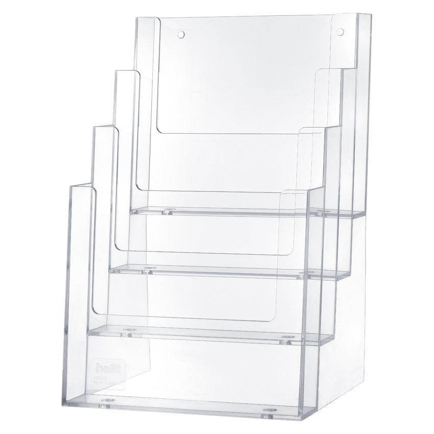 Helit Tischprospekthalter – 165 × 257 mm, transparent, Kunststoff, für A5