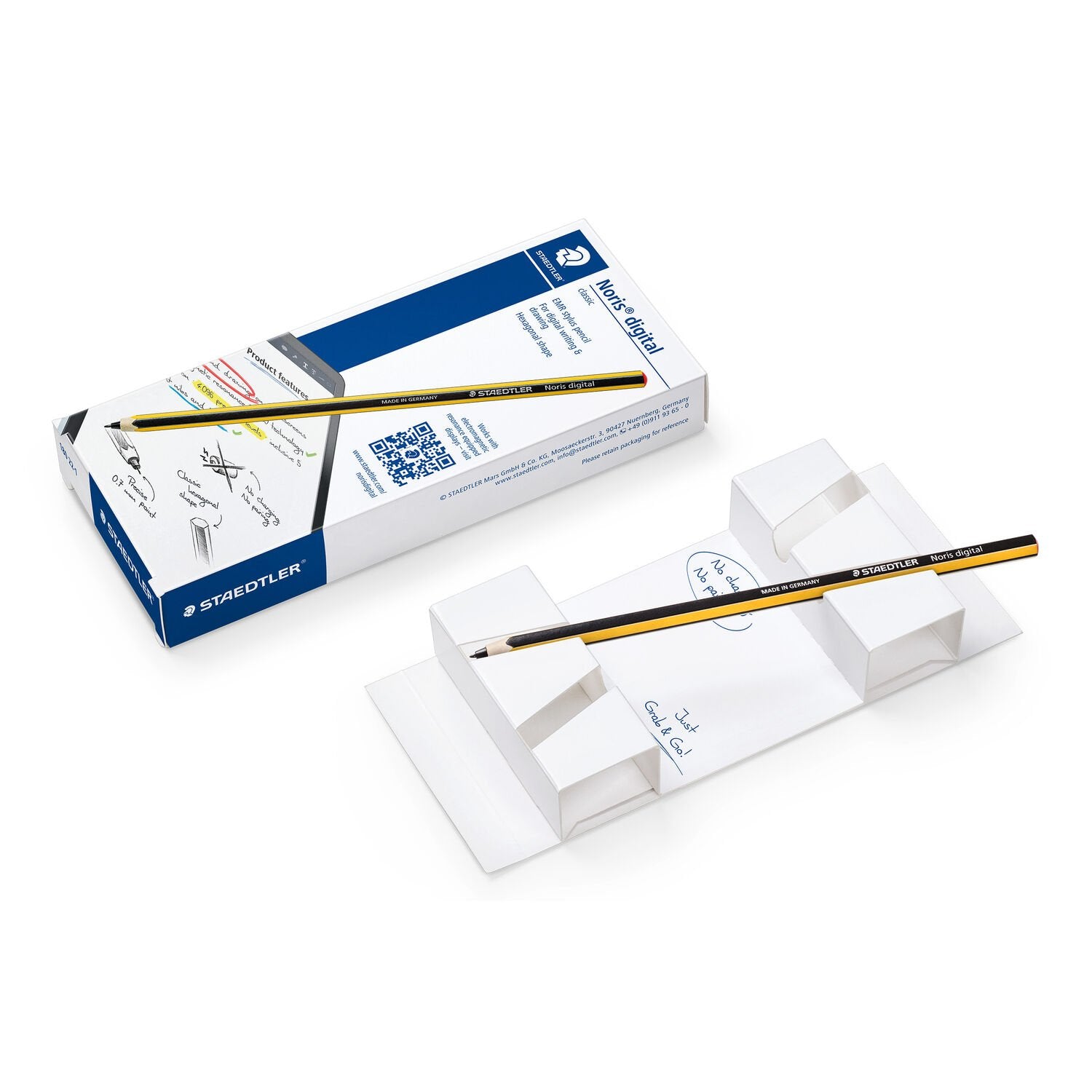 Staedtler Noris digitaler Eingabestift für Grafiktabletts (universal) – EMR-Technologie, Upcycled Wood – schwarz