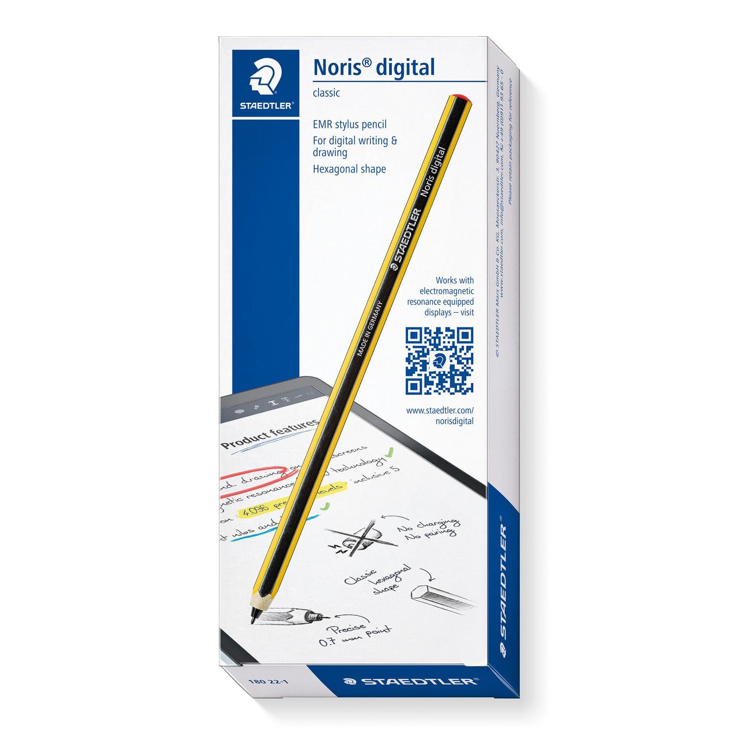 Staedtler Noris digitaler Eingabestift für Grafiktabletts (universal) – EMR-Technologie, Upcycled Wood – schwarz