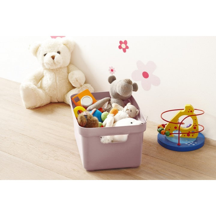 Sunware Sigma home Aufbewahrungsbox 5 L (mit Deckel) – Kunststoff – Rosa – mit Griffen – 175 × 122 × 252 mm
