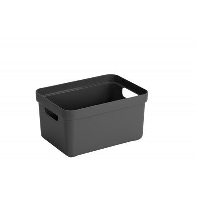 Sunware Aufbewahrungsbox 5 L (mit Deckel) – Kunststoff – Anthrazit – mit Griff – 175 × 122 × 252 mm