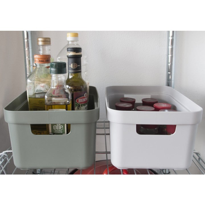 Sunware Aufbewahrungsbox 5 L (mit Deckel) – Kunststoff – Weiss – mit Griff – 175 × 122 × 252 mm