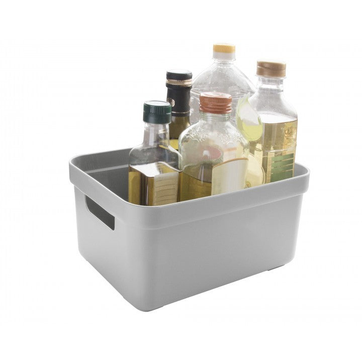Sunware Aufbewahrungsbox 5 l (mit Deckel) – Kunststoff – hellgrau – mit Griffen – 175 × 122 × 252 mm