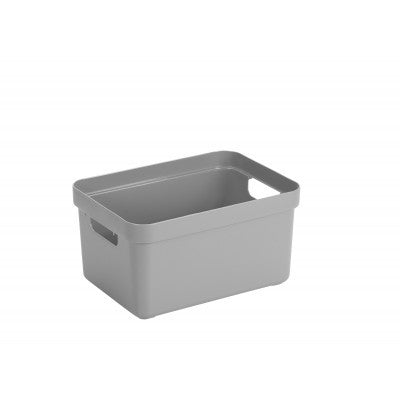 Sunware Aufbewahrungsbox 5 l (mit Deckel) – Kunststoff – hellgrau – mit Griffen – 175 × 122 × 252 mm