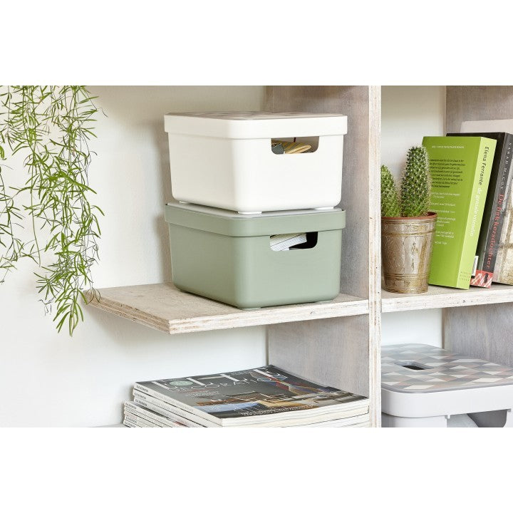 Sunware Aufbewahrungsbox 5 L (mit Deckel) – Kunststoff – Hellgrün – mit Griff – 175 × 122 × 252 mm