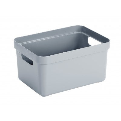 Sunware Aufbewahrungsbox 13 L (mit Deckel) – Kunststoff – Grau – mit Griffen – 255 × 183 × 355 mm