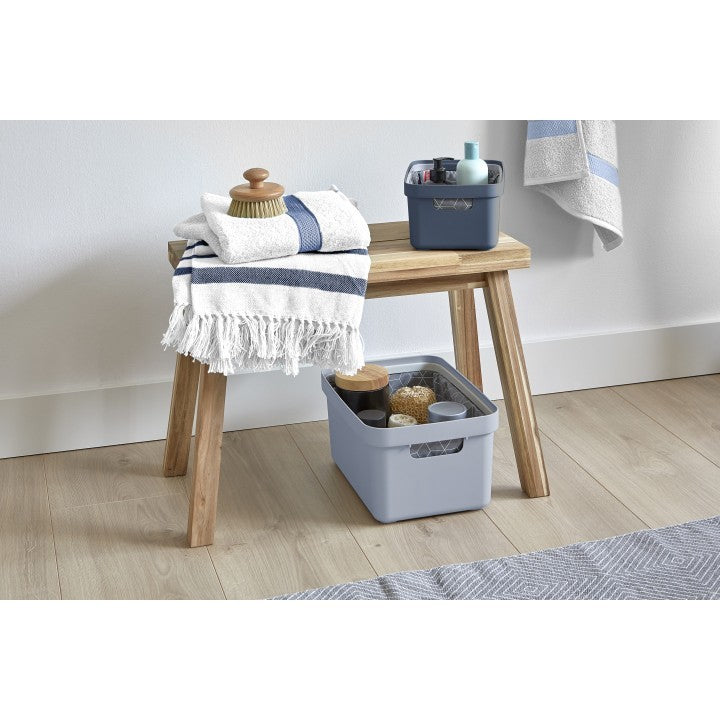 Sunware Aufbewahrungsbox 13 L (mit Deckel) – Kunststoff – Grau – mit Griffen – 255 × 183 × 355 mm