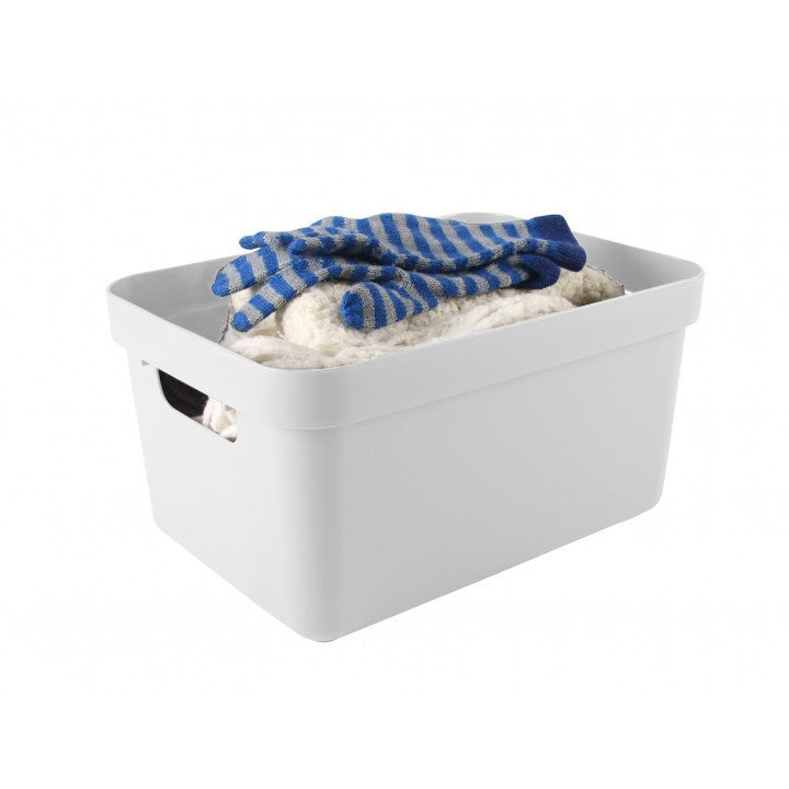 Sunware Aufbewahrungsbox 13 L (mit Deckel) – Kunststoff – Weiss – mit Griffen – 255 × 183 × 355 mm