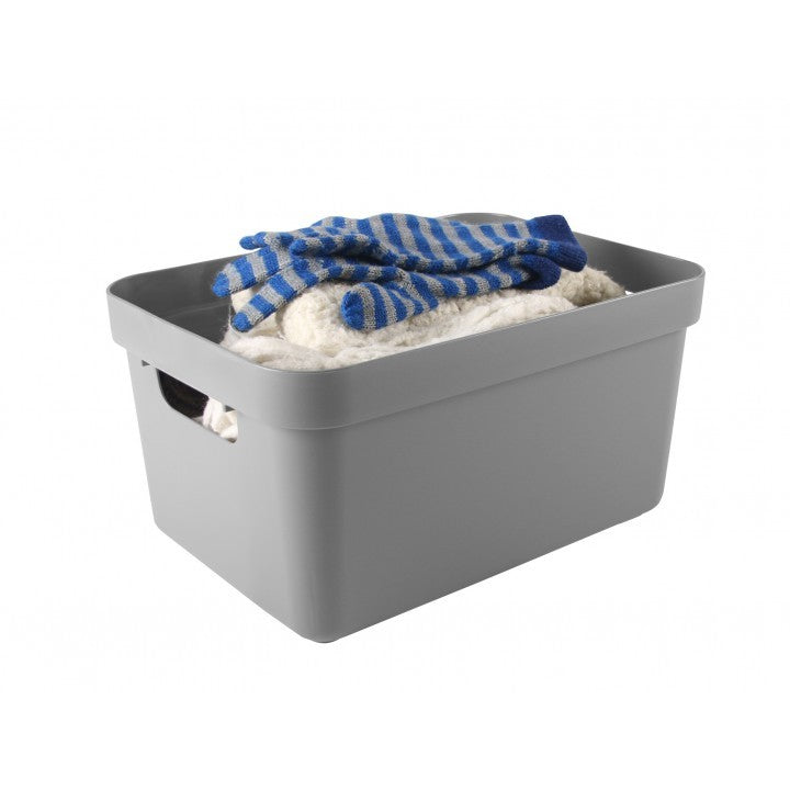 Sunware Aufbewahrungsbox 13 L (mit Deckel) – Kunststoff – Hellgrau – 255 × 183 × 355 mm