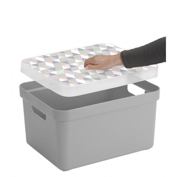 Sunware Aufbewahrungsbox 13 L (mit Deckel) – Kunststoff – Hellgrau – 255 × 183 × 355 mm