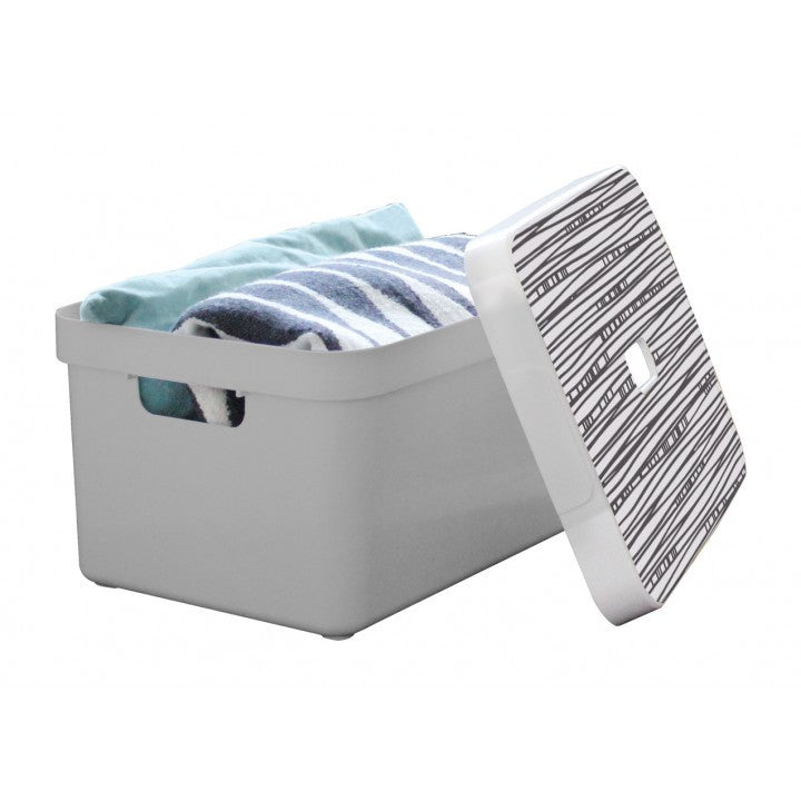 Sunware Aufbewahrungsbox 32 l (mit Deckel) – Kunststoff – hellgrau – 355 × 243 × 455 mm