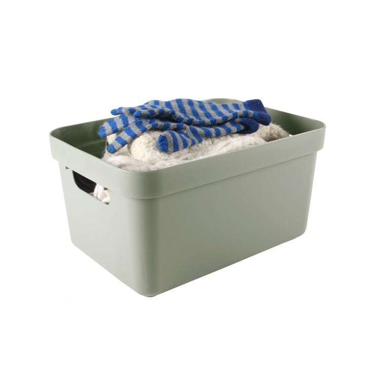 Sunware Aufbewahrungsbox 13 L (mit Deckel) – Kunststoff – Hellgrün – mit Griffen – 255 × 183 × 355 mm