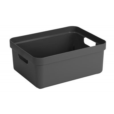 Sunware Aufbewahrungsbox 24 L (mit Deckel) – Kunststoff – Anthrazit – mit Griffen – 355 × 183 × 453 mm
