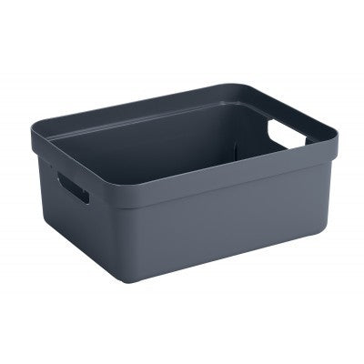 Sunware Aufbewahrungsbox 24 L (mit Deckel) – Kunststoff – Dunkelblau – mit Griffen – 355 × 183 × 453 mm