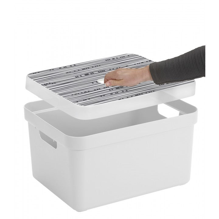 Sunware Aufbewahrungsbox 32 L (mit Deckel) – Kunststoff – Weiss – mit Griffen – 355 × 243 × 455 mm