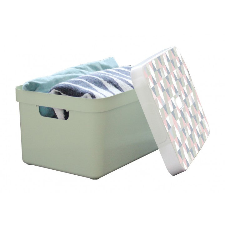 Sunware Sigma Home Aufbewahrungsbox 32 L (mit Deckel) – Kunststoff – Hellgrün – Griffe – 355 × 243 × 455 mm