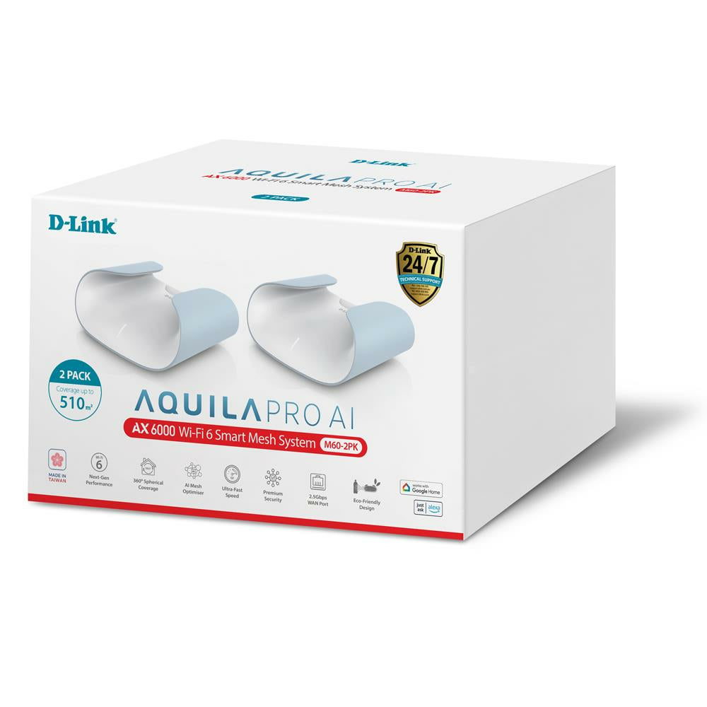 D-Link Aquila Pro AI AX6000 – WLAN-Router – Wi-Fi 6 Dual-Band (2,4/5 GHz), 4,8 Gbit/s