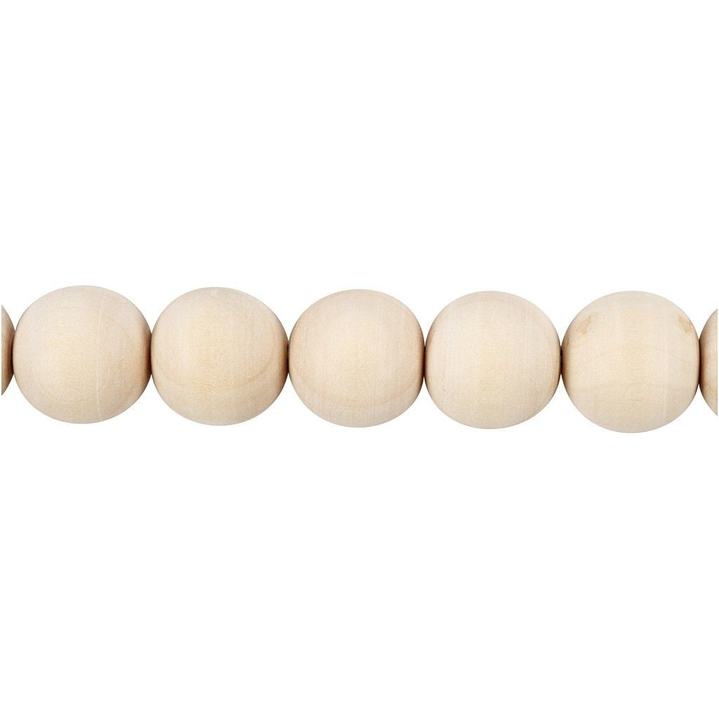 Creativ Company Holzperlen – Braun – Ø 20 mm, Loch 4 mm – 14 Stk.