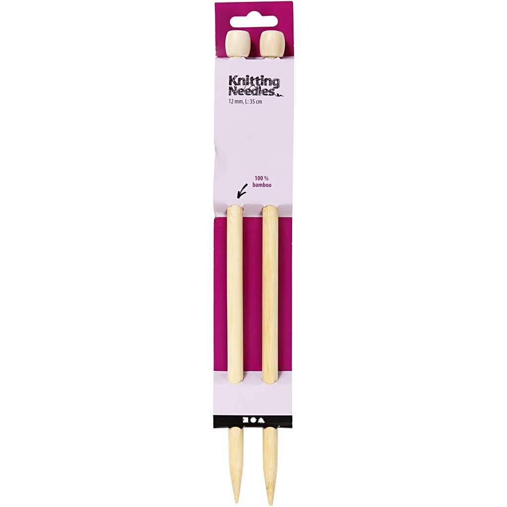 Creativ Company Stricknadel Bambus – Nadel 12 mm, 35 cm, 2 Stk.