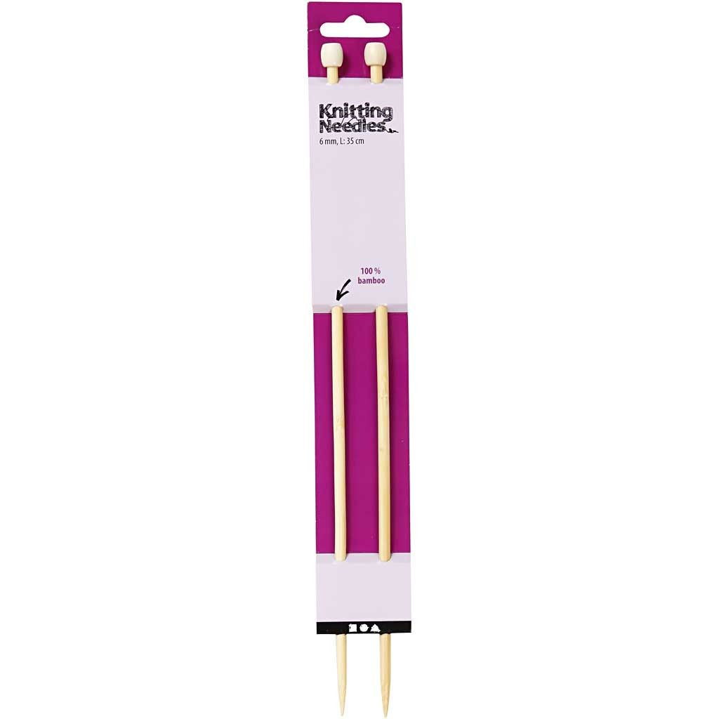 Creativ Company Stricknadeln 6 mm – 35 cm, Bambus, 2 Stk.