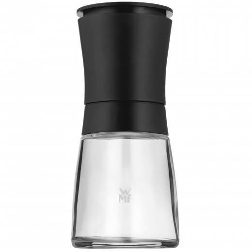 WMF Gewürzmühle Trend – stufenloser Mahlgrad, Keramikmahlwerk – Glas/Kunststoff – 6 × 14 × 6 cm