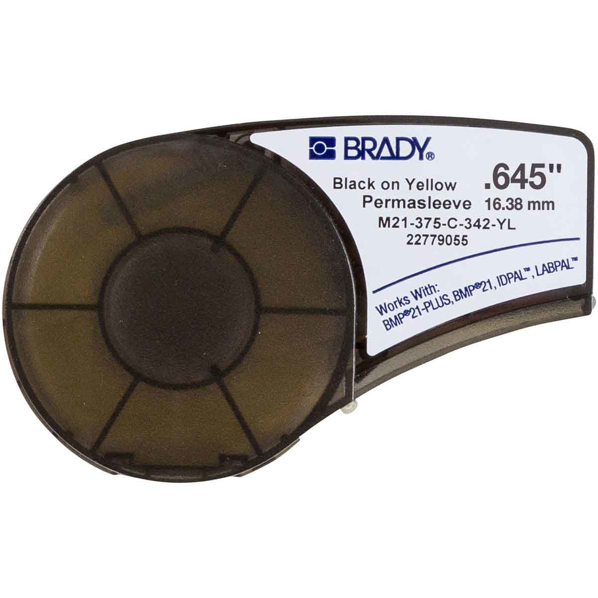 Brady Endlos-Etiketten 16 × 2,10 m – Polyolefin, Gelb – Thermotransfer – für BMP21-Serie – Wetterfest
