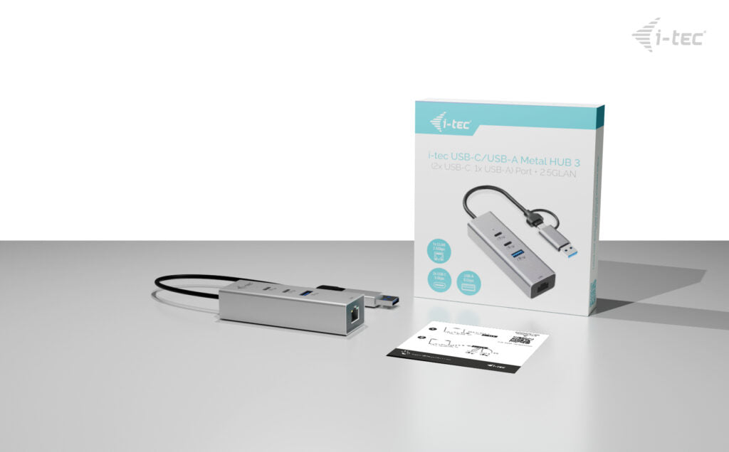 i-tec USB-Hub – USB-C/USB-A, 2× USB-C, 1× USB-A, 2.5GbE, für Windows/Mac/ChromeOS