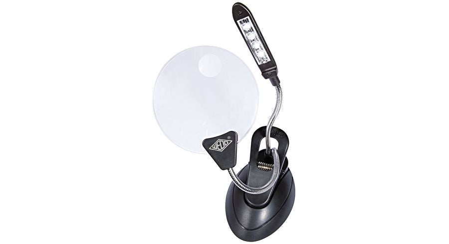 Wedo Leuchtlupe – 3× – mit LED, weiss/schwarz, 67 × 95 × 35 mm