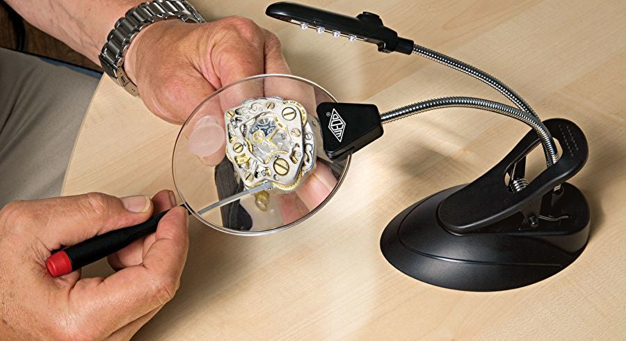 Wedo Leuchtlupe – 3× – mit LED, weiss/schwarz, 67 × 95 × 35 mm